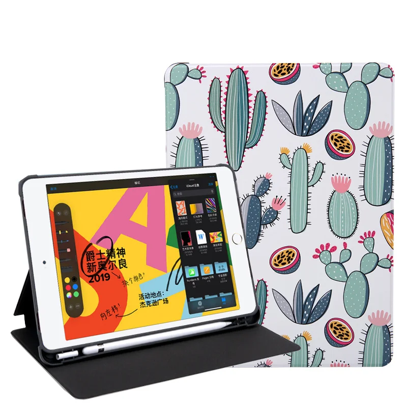 Модный Цветной чехол с принтом для iPad Pro 9 7 A1673 A1674 A1675 функцией Smart sleep из ПУ кожи ТПУ
