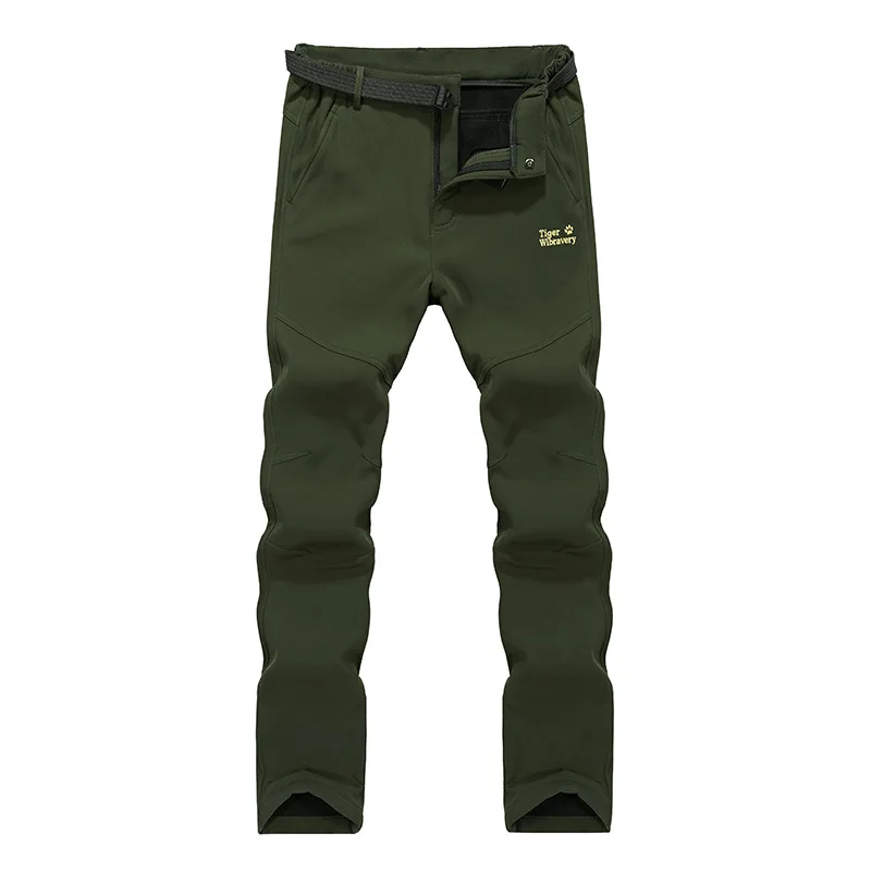 Уличные Мягкие штаны мужские и женские Зимние флисовые теплые походные брюки