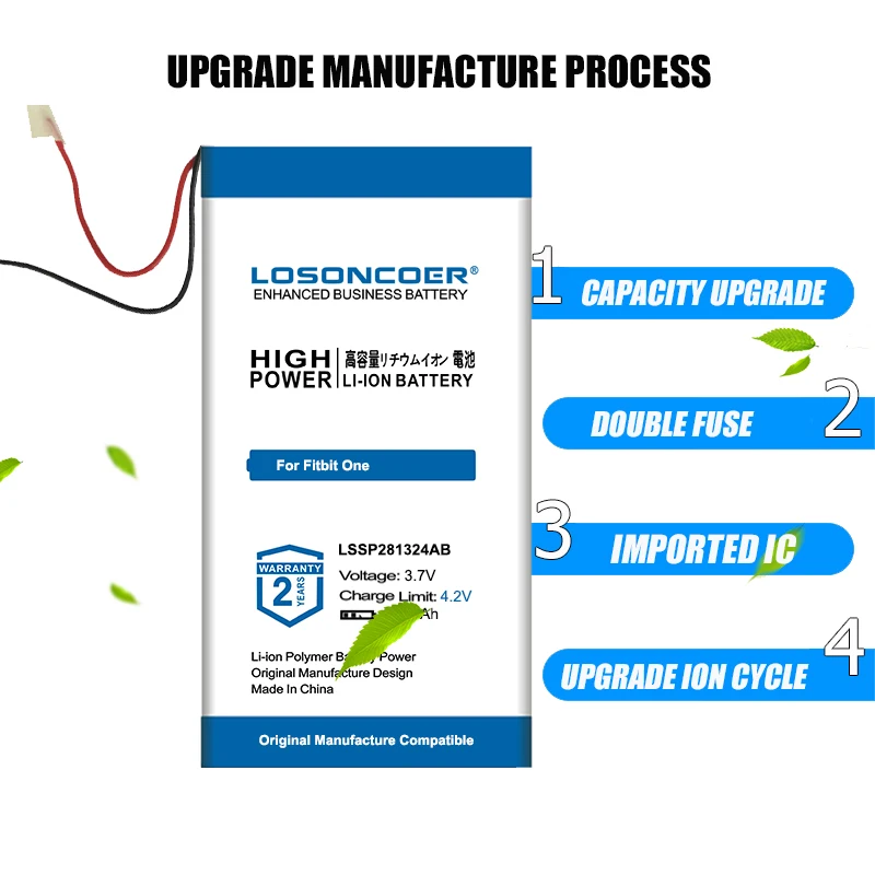 LOSONCOER Battery LSSP281324AB 120mAh For Fitbit One Smartband Smart Wristband | Электроника