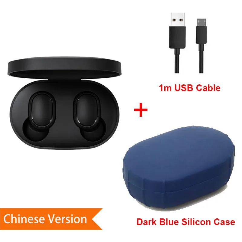 CN SiCase DarkBlue C Xiaomi Redmi Airdots наушники Bluetooth 5,0 Беспроводная гарнитура с шумоподавлением с микрофоном ушные крючки Наушники управление AI - Цвет: CN SiCase DarkBlue C