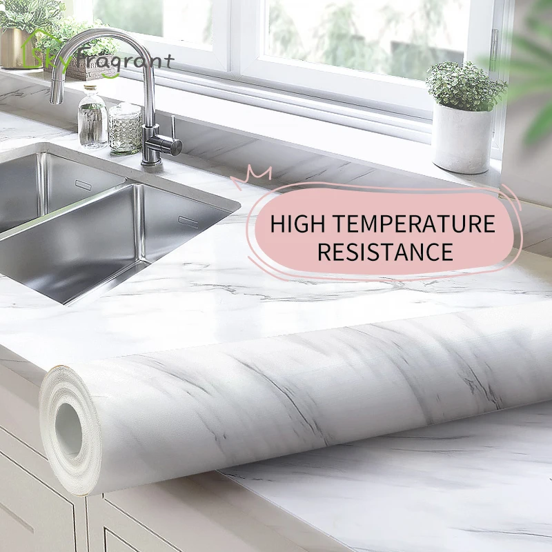 marble wallpapers kitchen desktop waterproof oil proof sticker furniture countertop wardrobe refurbished stickers self adhesive free global shipping