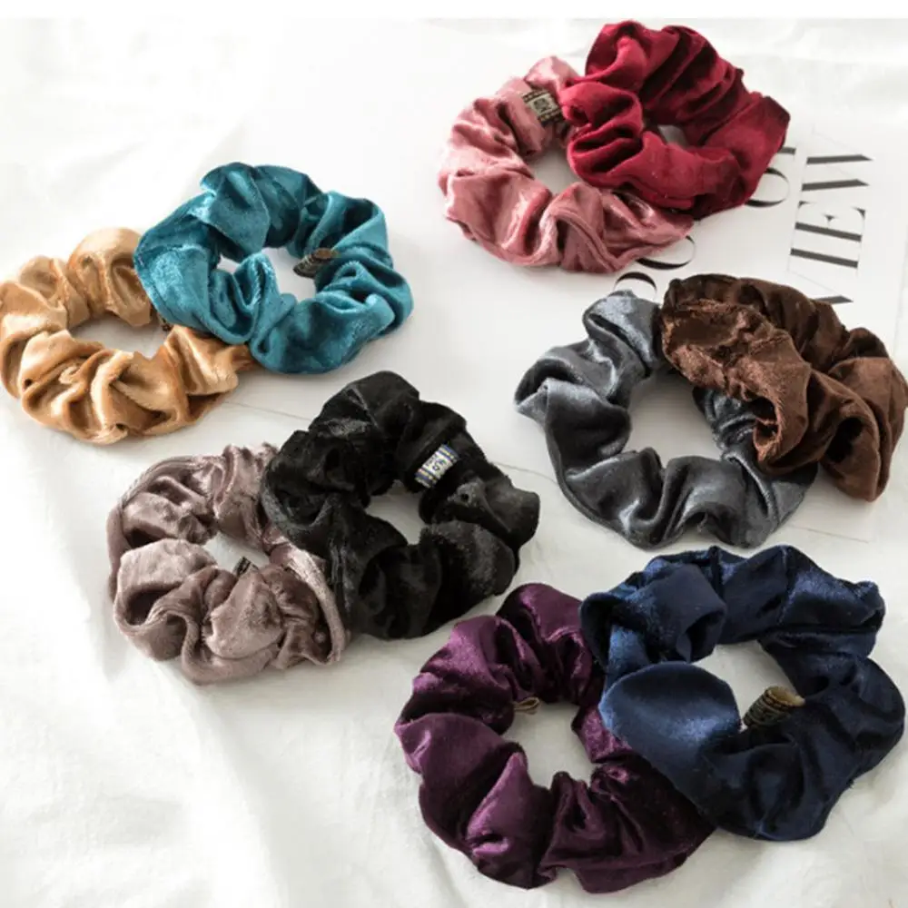 

1Pc Elastic Hair Bands Velvet/Satin Hair Scrunchies Lady Ponytail Holder Dance Velvet Hairband Scrunchie Women Hair Accessories