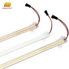 Светодиодный светильник для шкафа, 10 шт., прозрачный, молочно-белый корпус, 30 см, 50 см, 220 В, жесткий настенный светильник, настольная лампа для чтения, кухонный ночной Светильник