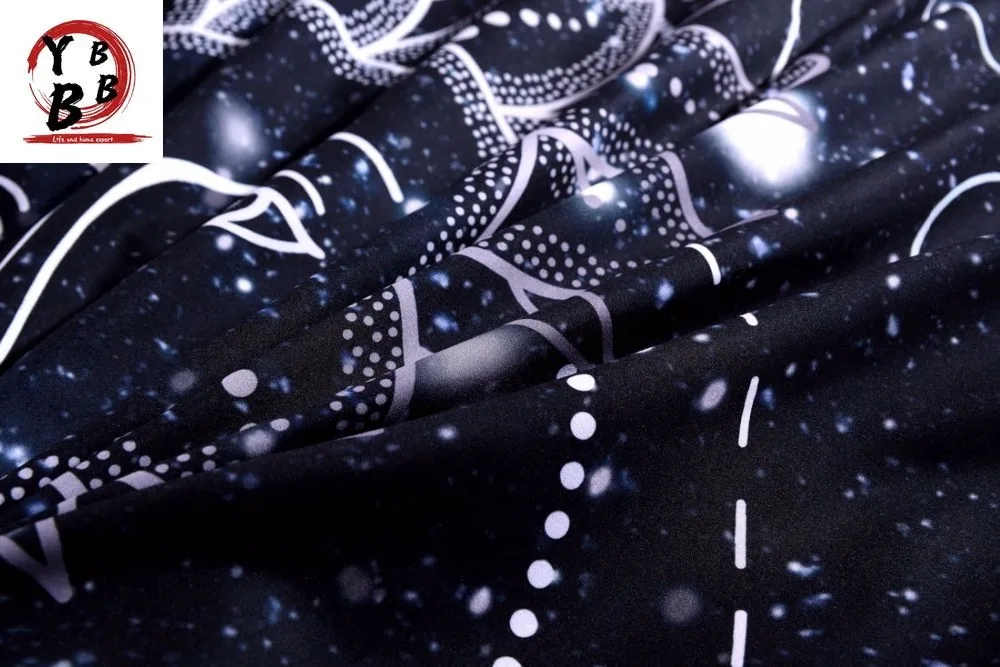 

2/3 Pieces star Accompanys Sun Duvet Cover With Pillowcase Black Dark Blue Bedding Set twin queen single King Size Quilt Cover