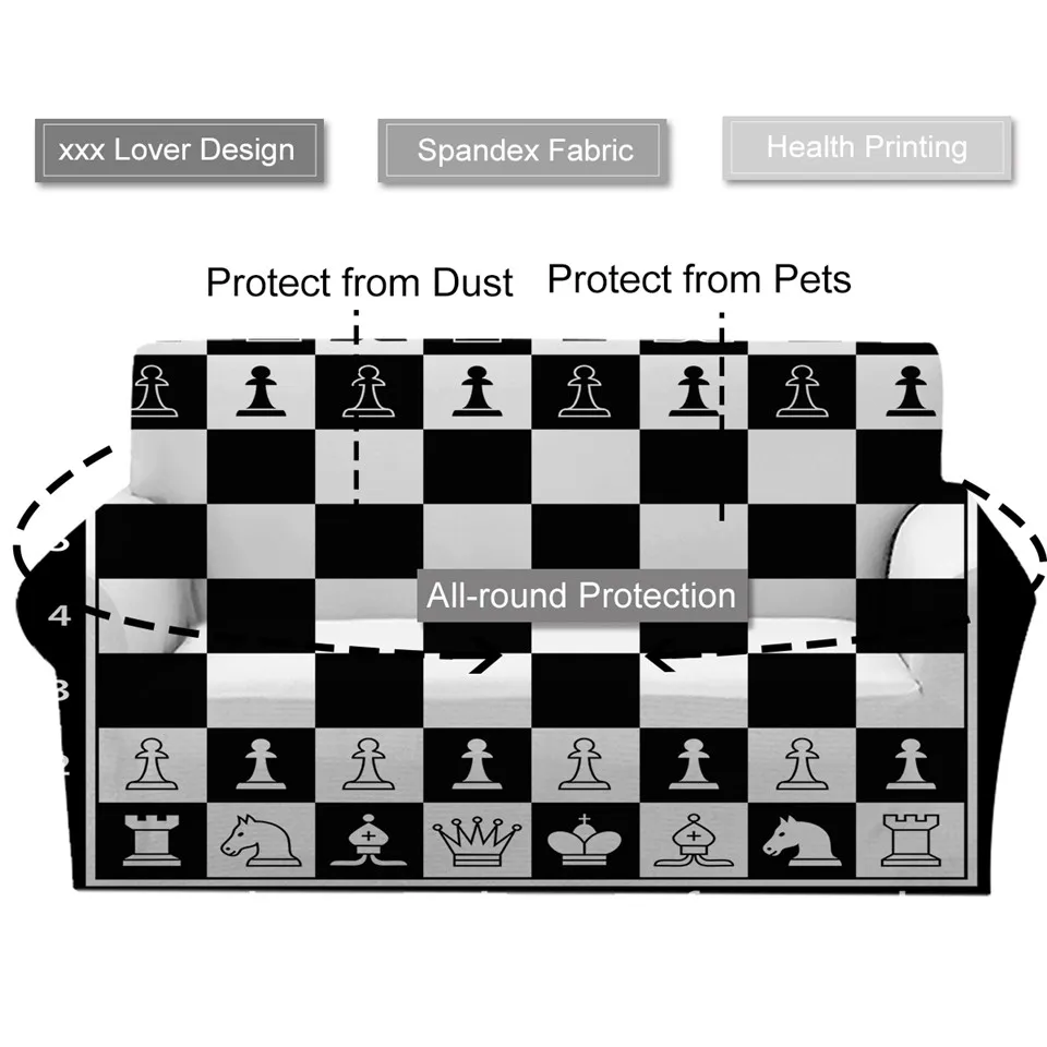 BeddingOutlet шахматная доска растягивающийся чехол для диванов игр дивана гостиной