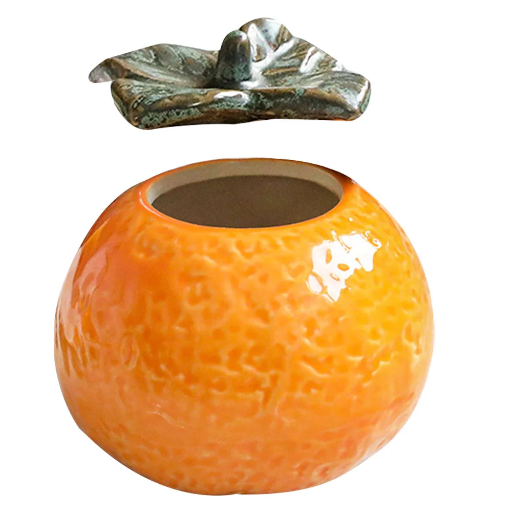 

1Pc Ceramic Jar Fruit Shape Tank Simulation Orange Decoration New Crafts