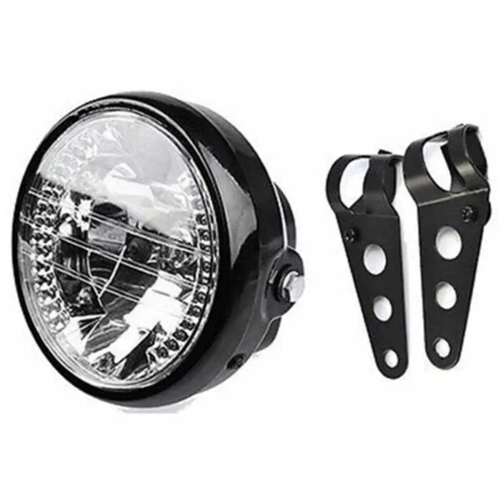 

Motorcycle Modified Retro Headlights 7 Inch Angel Ring Headlights Far Near Light Steering Function Headlights