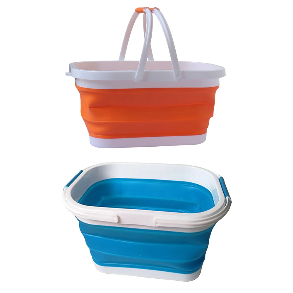 

Силиконовое ведро, складное круглое портативное уличное ведро для рыбалки, кемпинга, пикника, барбекю, мытья машины, 5 л, ведро для ванной, ку...