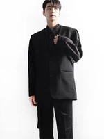 mens suit waistcoat spring and autumn new korean fashion british leisure classic dark short loose large waistcoat