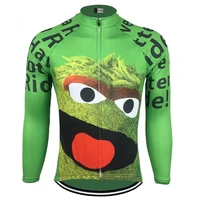 2022 retro mens spring and autumn long sleeve cycling jersey bike top no fleece green
