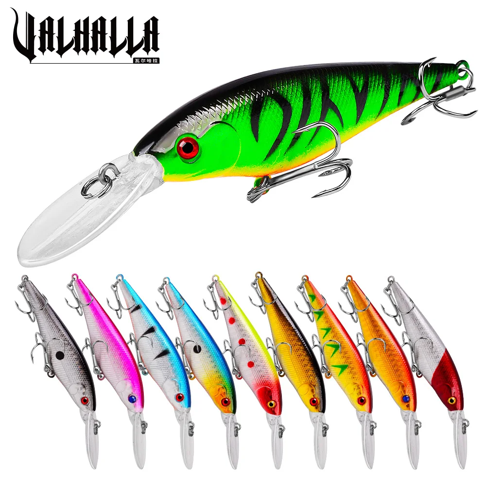 

VALHALLA 10 шт. жесткая рыболовная приманка в форме гольяна 10,5 г-0,37 унции, искусственная приманка 11,5 см-4,53 дюйма, воблер, снасть для щуки, окуня, карпа, свимбейт