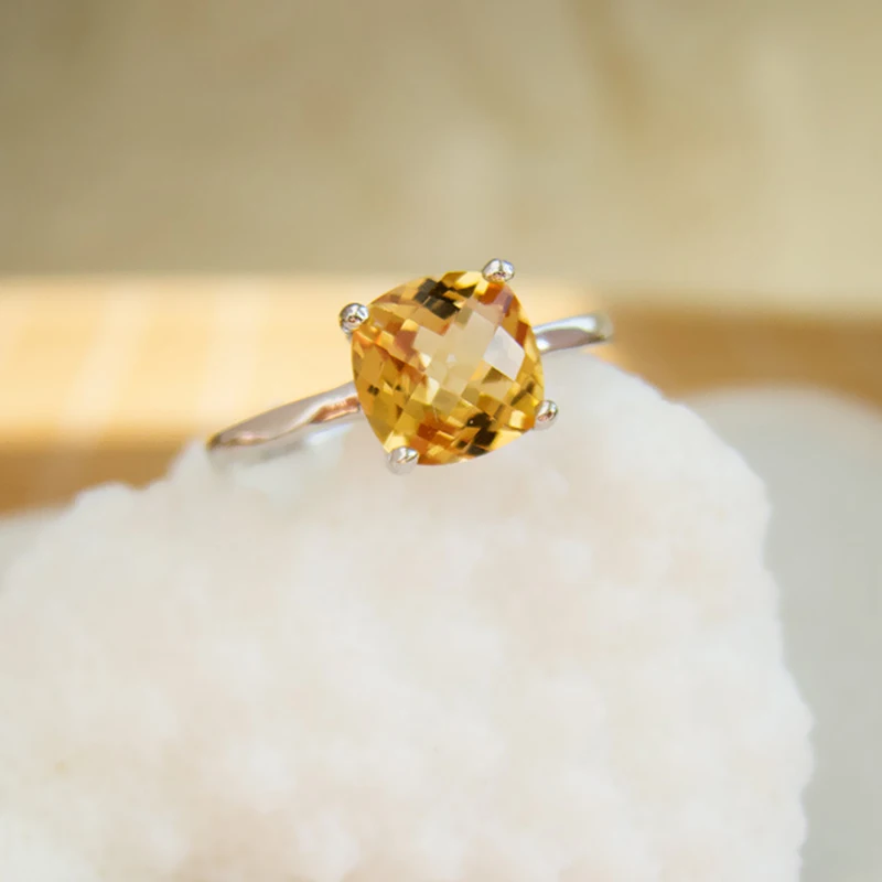 Женское кольцо из серебра 100% пробы с цитрином|silver citrine ring|jewelry wedding ringsjewelry rings |