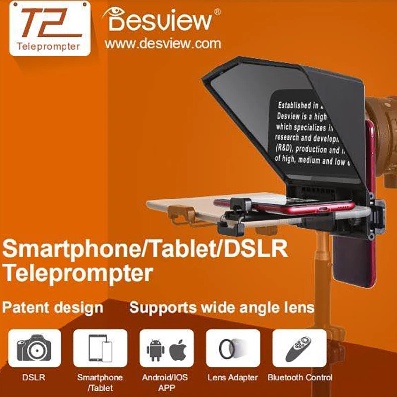 Телеprompter Bestview T2 для камеры Canon Nikon Sony фотостудия DSLR iPad смартфона интервью телеprompter