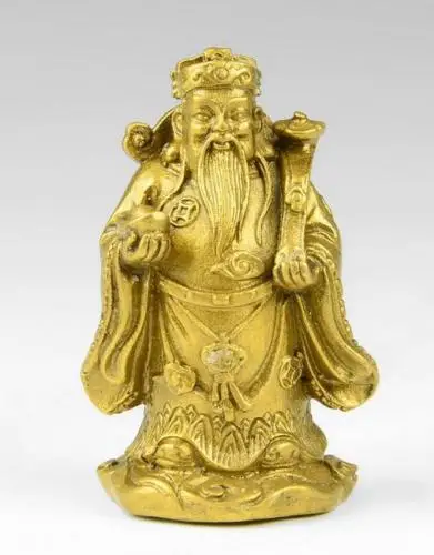 

China collectibles decoration brass fu lu shou three statues