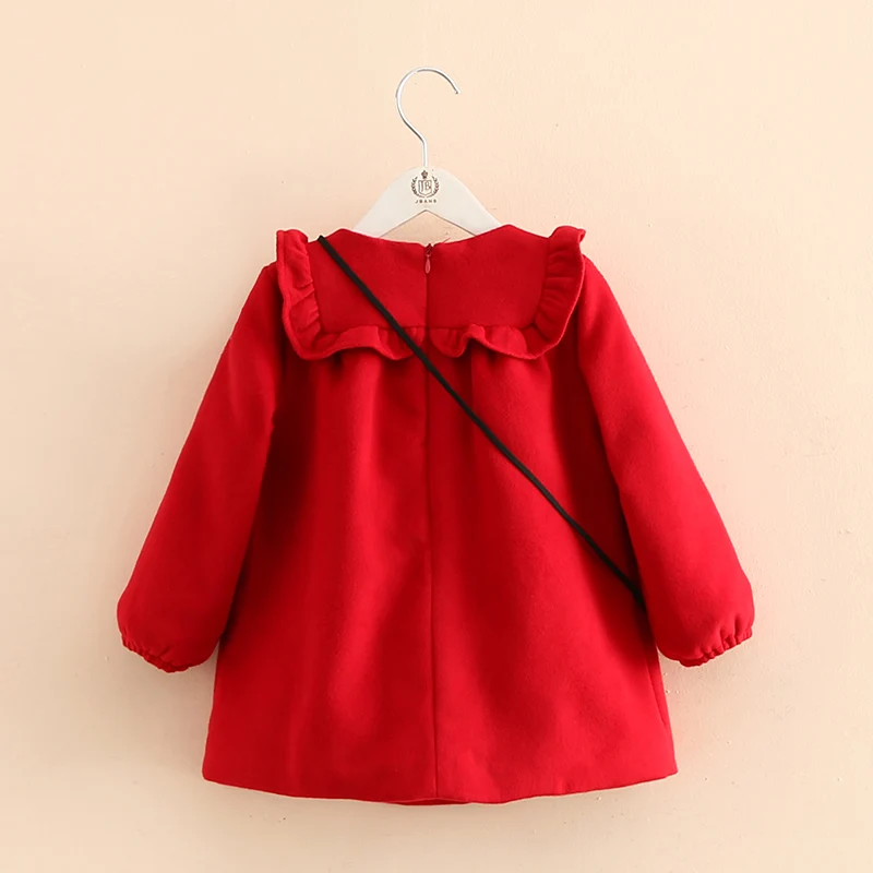Платье для девочек Детские платья теплые зимние красные с длинными рукавами и
