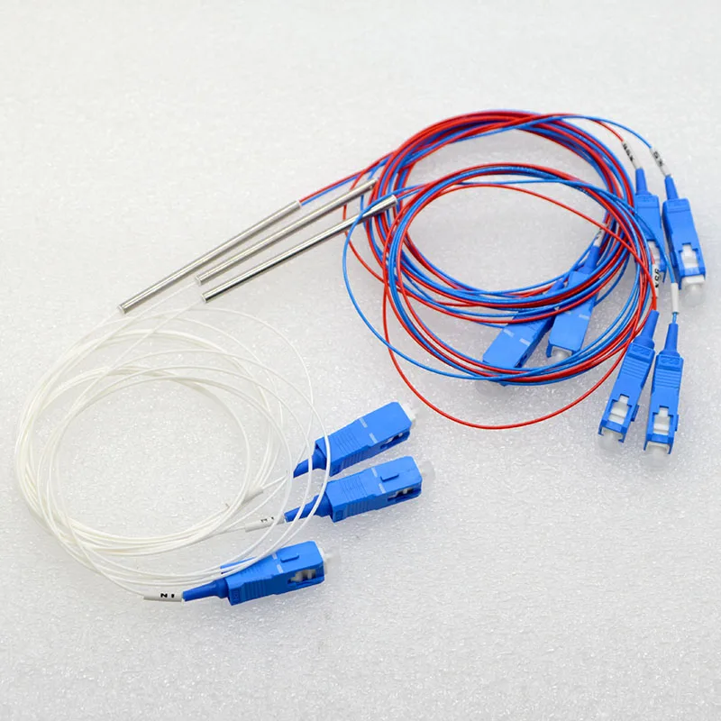 20pcs New 0.9mm SC/UPC1x2 Single Mode Mini Optic Fiber Splitter 5:95,30:70 Fiber Optic Splitter Special Wholesale