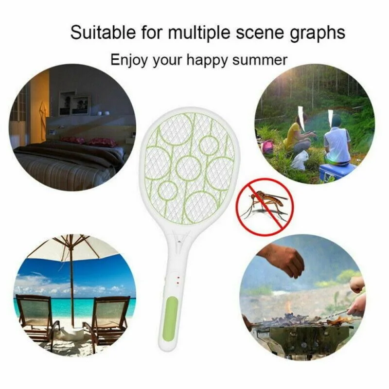 

2-in-1Electric Fly Swatter Rechargeable Mosquito Bug Killing Lamp Trap Flies Insect Mosquito Killer Energy-Saving LED Lighting