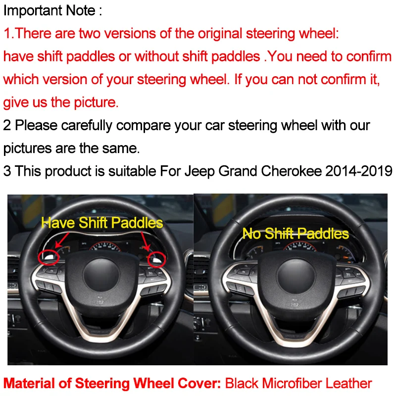 Рукоделие оплетка для рулевого колеса Jeep Grand Cherokee 2014 2015 2016 2017 2018 2019|Чехлы на руль| |