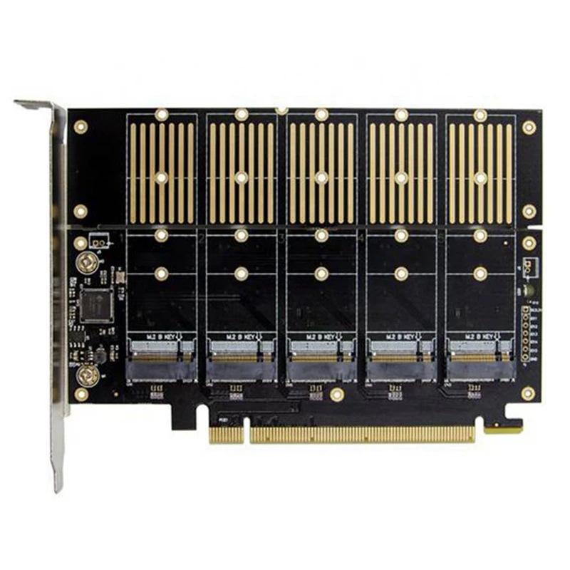 Плата расширения Pcie Gen3 X16 на 5 портов M.2 NGFF B-Key SATA 6 Гбит/с 3 0 5X SSD с кабелем |