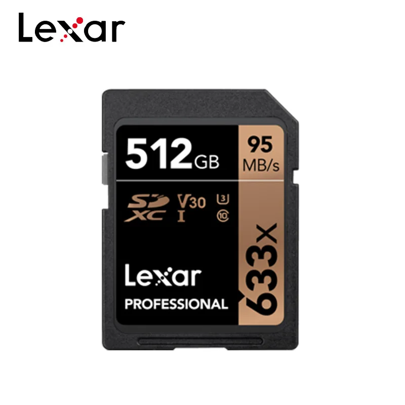 Оригинал Lexar 633x512 ГБ U3 SD карта SDXC профессиональная памяти класс 10 V30 Макс 95 МБ/с./с