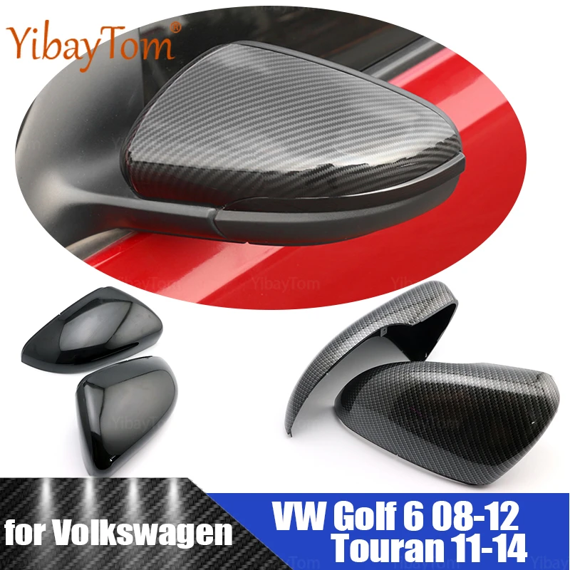 

Узор из углеродного волокна для Volkswagen VW Golf 6 2008-2012 Touran 2011-2014, колпачки для боковых зеркал, оболочка, аксессуары для заднего вида, 2 шт.