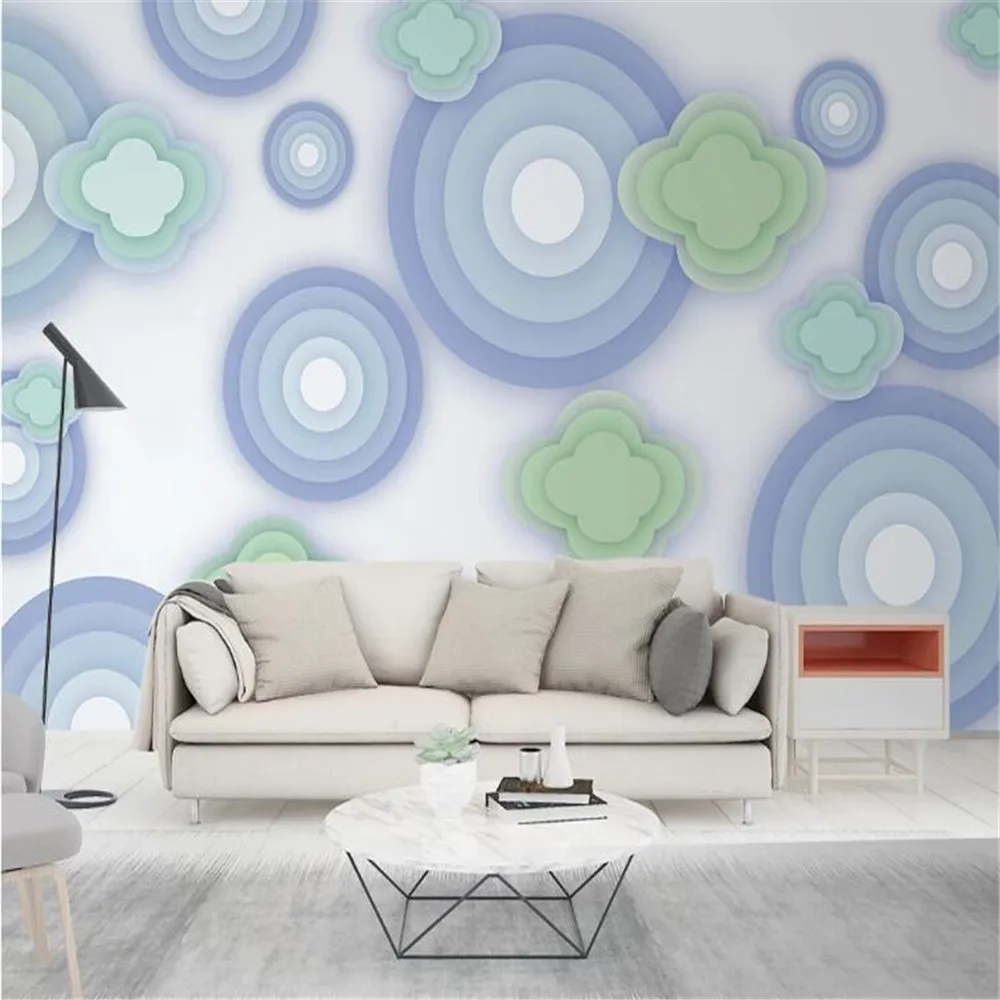 

milofi factory custom wallpaper mural 3d abstract auspicious cloud circle plaster relief background wallpaper mural