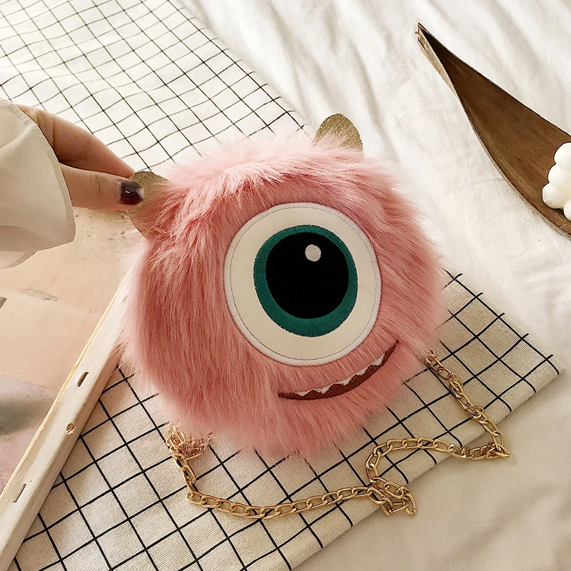 

Shoulder Bag Plush Purse Messengers Bags Handbag Round Zipper Crossbody Bags Shoulder Bag Cute shape