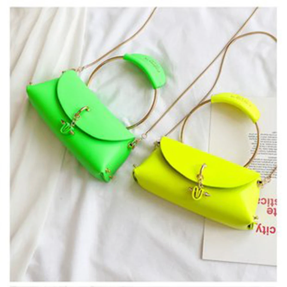 Женские сумки неоновые зеленые желтые через плечо женская элегантная сумка