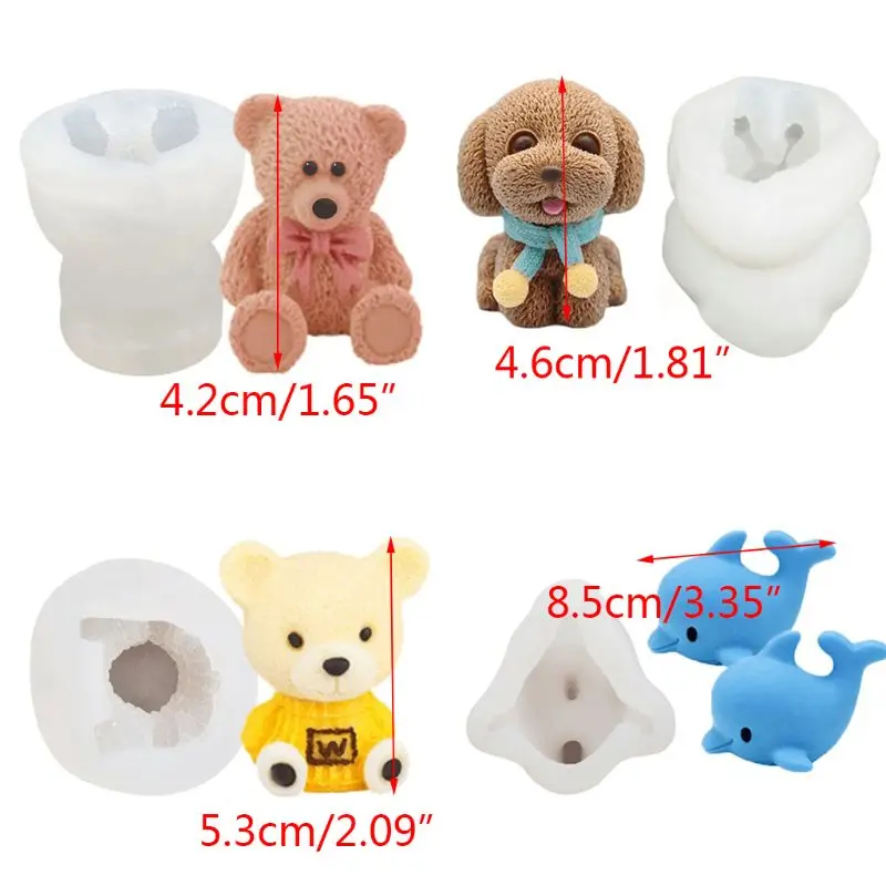 Изготовитель кубиков льда 3D Медведь дельфин силиконовая плитка напиток для