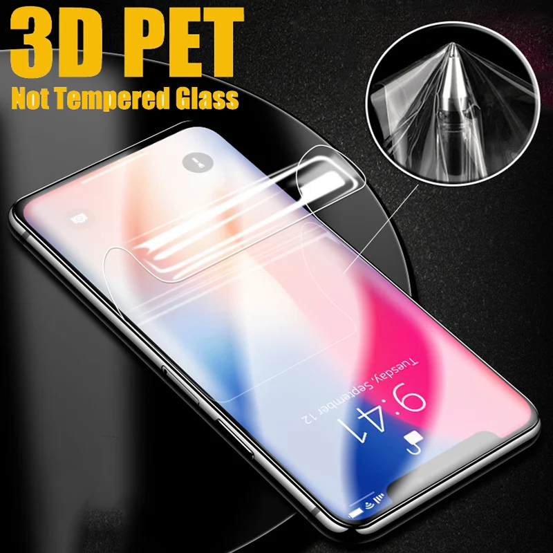 500 шт 3D изогнутое (не закаленное стекло) PET защитная пленка для экрана iPhone 12 Mini 11 Pro