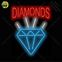 neon sign for diamonds signboard real glass beer bar pub shop display outdoor light signs advertise vintage neon signs