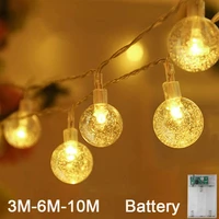 new 204080 leds crystal ball string lights 3m6m10m battery power led string fairy lights garden christmas decor for outdoor