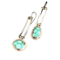 2021 cute women earrings jeweler gothic accessoriesturquoise two tone bag asymmetric eardrops women korean fashion pendientes