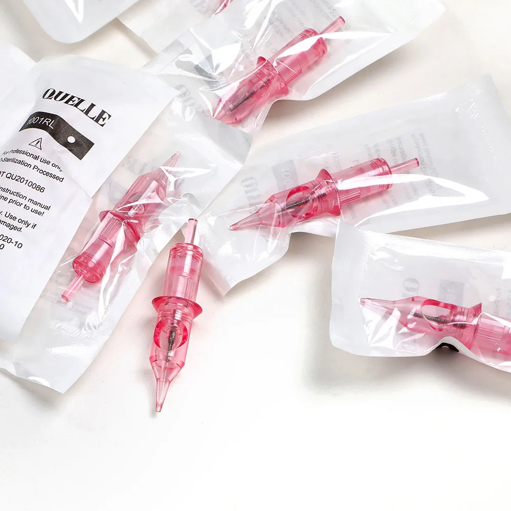 Tattoo Makeup Cartridge for Tattoos Pen Gun Machines Disposable 0.30MM Pink Sterilized Safe Single Needles