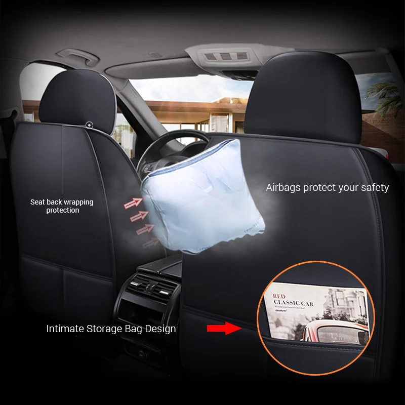 Универсальный чехол для автомобильных сидений комплект из искусственной кожи