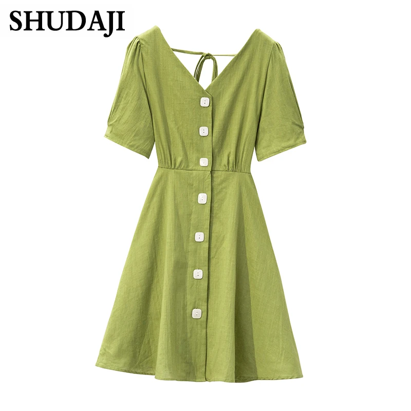 Женское однобортное платье авокадо летнее однотонное облегающее большого