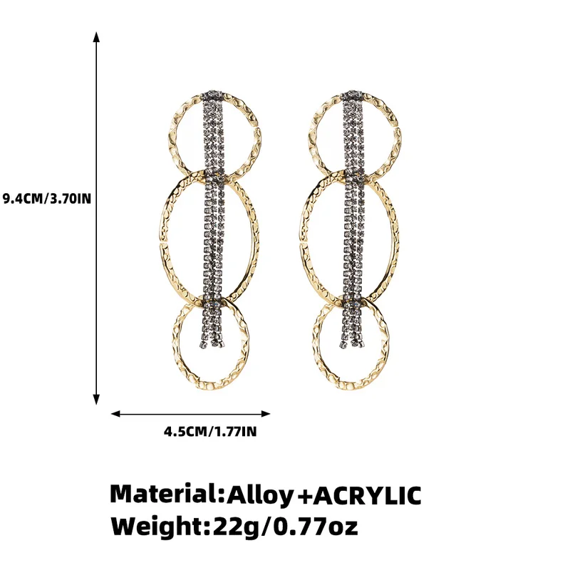 2019 Fashion Jewelry Earings European Multi-layer Circle Rhinestone Fringed Women's Retro Personality Popular Party Earrings | Украшения