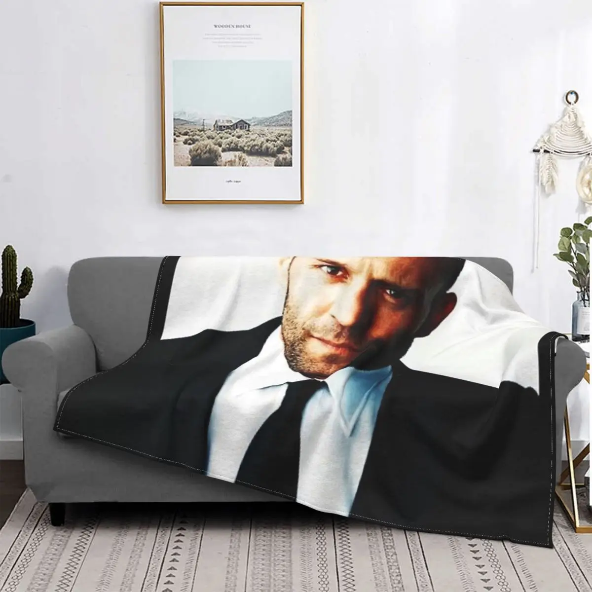 

Jason Statham-colcha a cuadros para cama, Edredon para Baby, manta de verano, 1 manta