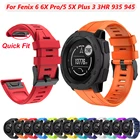 Ремешок силиконовый для Garmin Fenix 5 5X Plus 3 3HR Fenix 6X 6 Pro, быстросъемный спортивный удобный браслет для наручных часов, 26 22 мм
