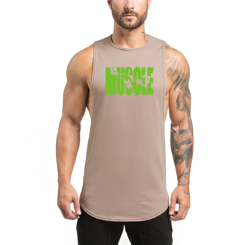 Новая летняя хлопковая Спортивная одежда для фитнеса Мужская майка мужская
