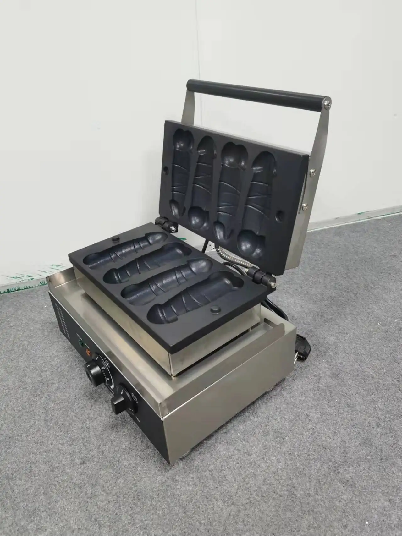 new commercial electric 4pcs a piece of gayke waffle maker dick bob hot dog sausage waffle making machine kitchen appliance free global shipping