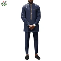 hd long sleeve shirt pants 2 pcs set african men embroidery dashiki ankara outfits traditional clothing tenue africaine hommes
