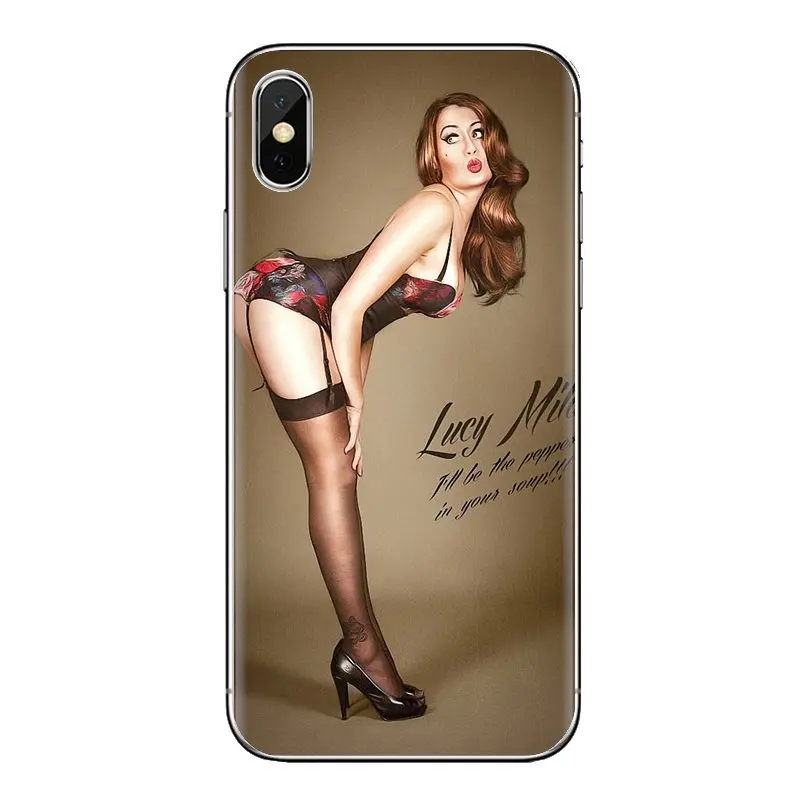 For Samsung Galaxy S3 S4 S5 Mini S6 S7 Edge S8 S9 S10 Plus Note 3 4 5 8 9 Pin Up Girl Heather Valentine Pinup Silicone Cover Bag |