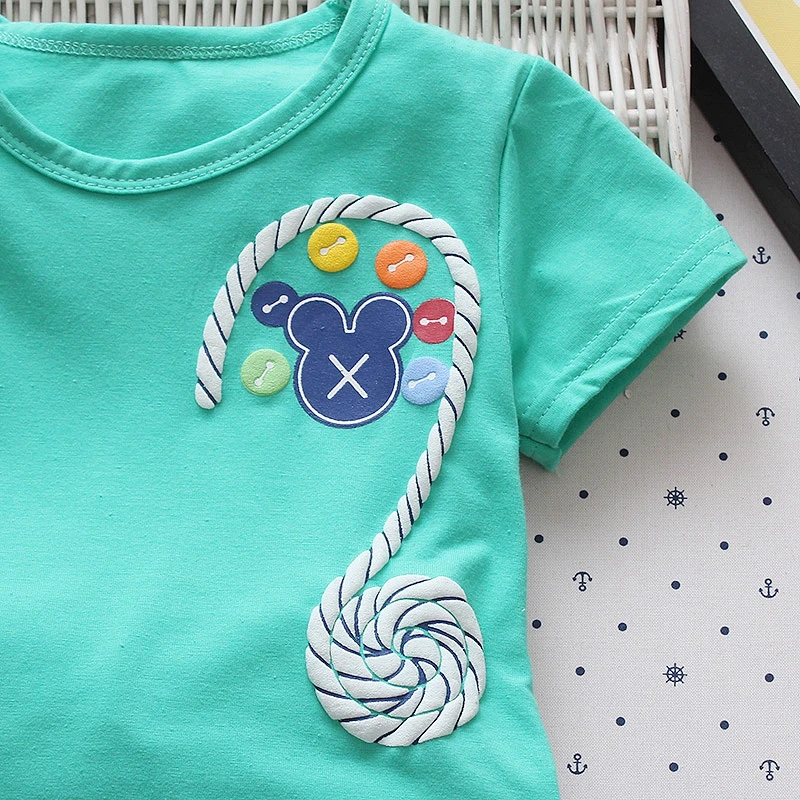 DAILOU Toddler Girl Clothes Two-piece Outfit Summer Cute Green Braid Shape Clothing for Kids Casual Boys Sport Suits | Детская одежда и