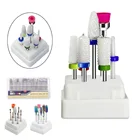 Набор керамических фрез для ногтей, 7 шт., с коробкой, фрезы, принадлежности для маникюрного аппарата, электрические пилки для ногтей, инструменты для дизайна ногтей