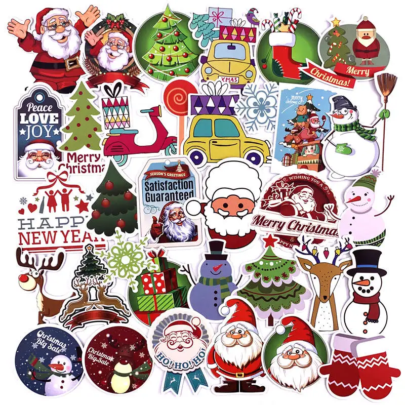 100 шт. рождественские наклейки снежинки не повторяющиеся для багажа компьютера