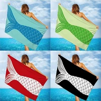 140cm70cm large microfiber fish tail print beach towel swimming wraps beach seat towel bath towel