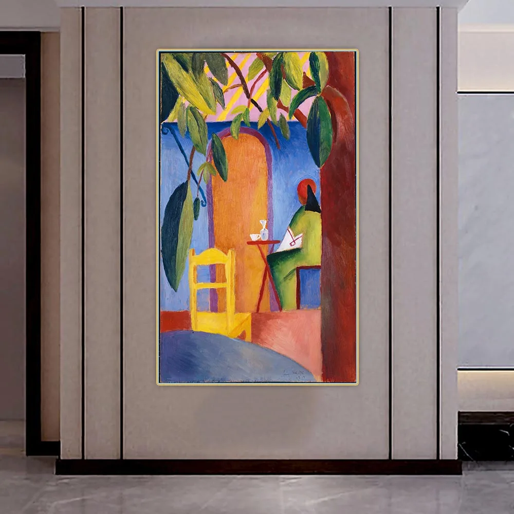 Классическая картина маслом August Macke турецкое кафе II живопись на холсте