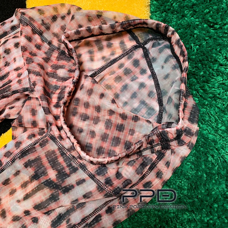 Европейские американские звезды Y2K розовые Сетчатые эластичные ягодицы