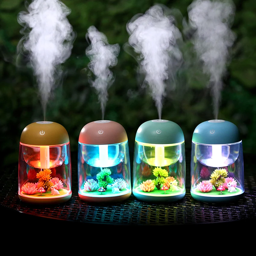 

Micro Plant Landscape Humidifiers, 180ml Quiet Car Humidifiers, Cool Mist Humidifier, Color Changing Night Light, Auto Shut-off